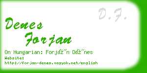 denes forjan business card